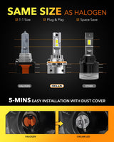 Oxilam Motor Vehicle Lighting OXILAM H15 LED Bulbs - 16,000 Lumens, Easy Installation, Safe Beam Pattern, 60,000 Hours Lifespan