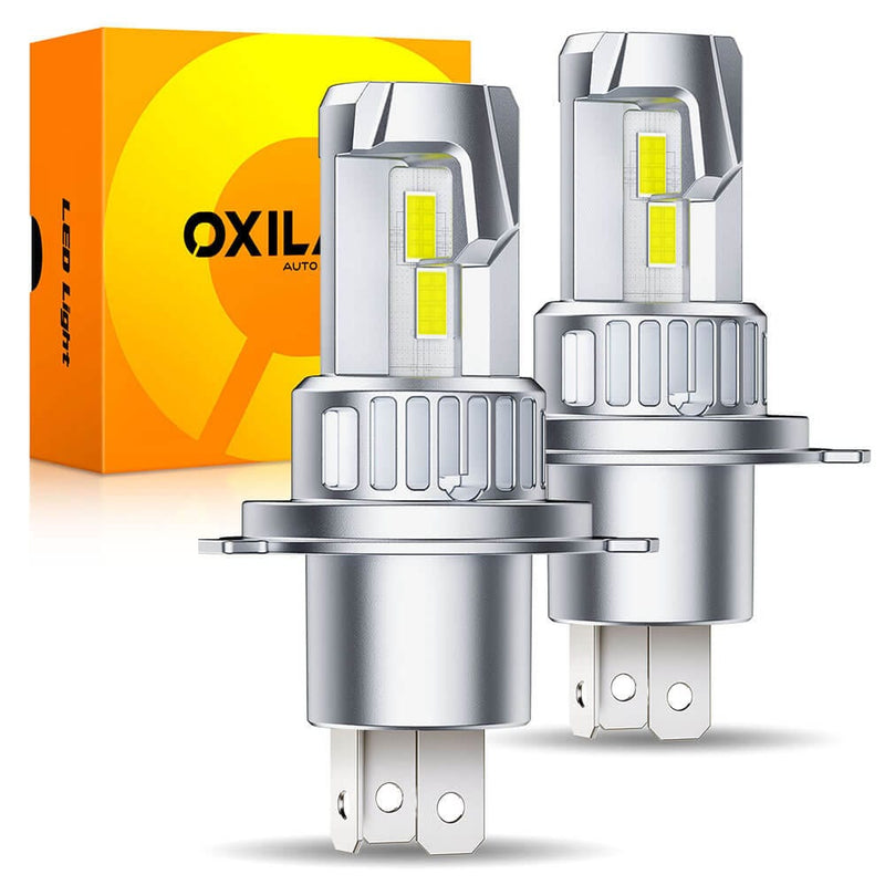 Oxilam Motor Vehicle Lighting OXILAM H4 9003 Light Bulb, 20000LM 600% Brighter, 6500K Cool White, Pack of 2
