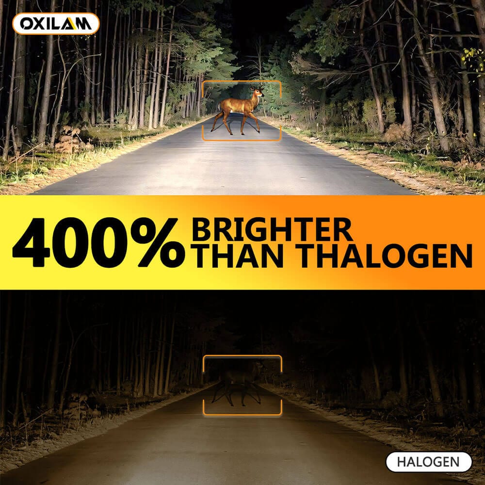 Oxilam Motor Vehicle Lighting OXILAM H4 9003 Light Bulb, 20000LM 600% Brighter, 6500K Cool White, Pack of 2