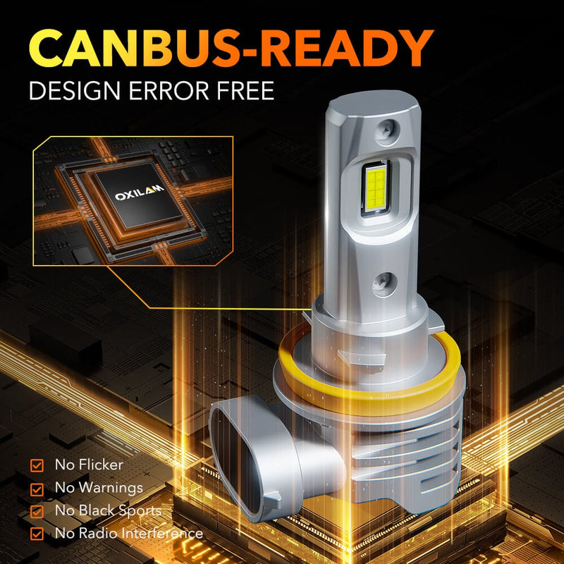 Oxilam Motor Vehicle Lighting OXILAM H8 H9 H11 H16(JP) LED Headlight/ Fog Light Bulbs 6500K High Bright CANbus