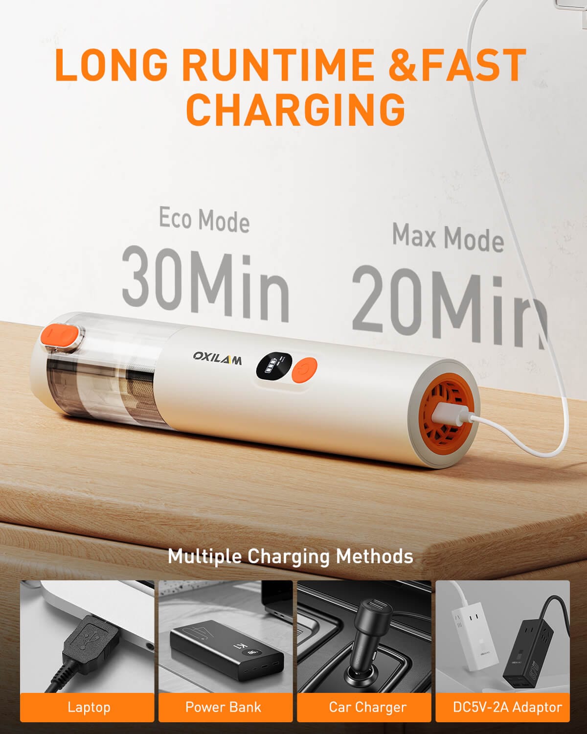 Oxilam Motor Vehicle Parts OXILAM Handheld Car Vacuum Cleaner Cordless, 4 in-1 portable with 14000Pa for Home, Pet, Car, Office