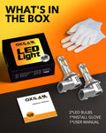 Oxilam OXILAM HB3 9005 Fog Light Bulbs 20000LM 1:1 Size 6500K White, Wireless for Halogen Replacement, Canbus Ready,