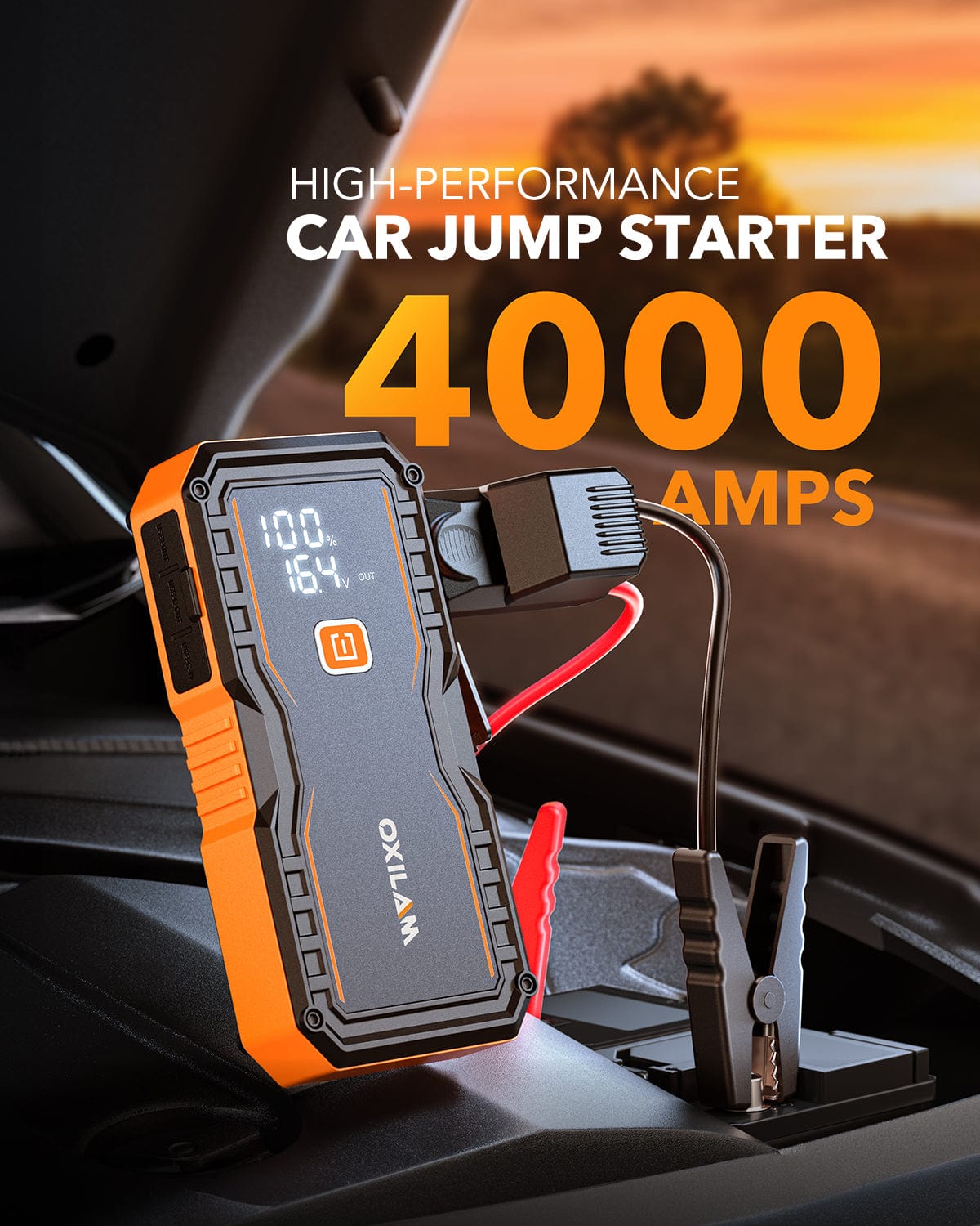Oxilam Motor Vehicle Parts OXILAM Jump Starter Y2 4000A for All Gas/8L Diesel, Car Battery Jumper Starter Portable, UltraSafe 12V Lithium Jump Box with Jumper Cables
