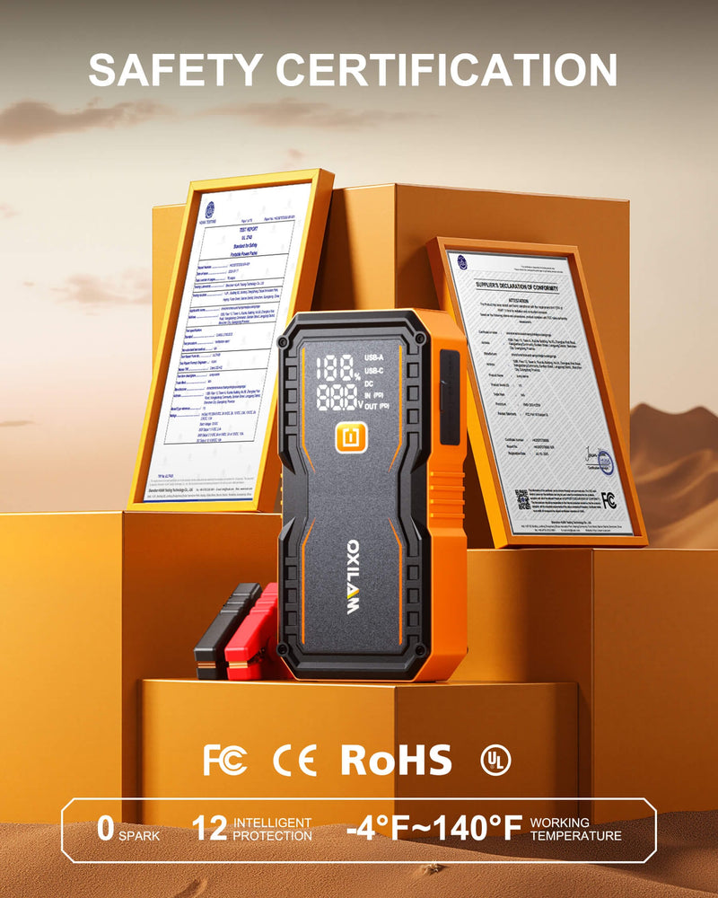 Oxilam Motor Vehicle Parts OXILAM Jump Starter Y5 10000A – 24000mAh Car Battery Booster, Portable 12V Jump Starter with LED Light, USB & Type-C Power Bank