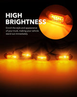 Oxilam Motor Vehicle Lighting OXILAM LED Grille Lights Amber Yellow with Fuse for Tacoma TRD PRO Front Grille 2016 2017 2018 (4PCS, Amber Shell with Amber Light)
