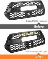 Oxilam Motor Vehicle Lighting OXILAM LED Grille Lights with Harness & Fuse for Toyota Tacoma TRD PRO Front Grille 2016 2017 2018 2019 (4PCS, Black Shell with Warm White Light)