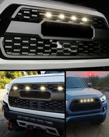 Oxilam Motor Vehicle Lighting OXILAM LED Grille Lights with Harness & Fuse for Toyota Tacoma TRD PRO Front Grille 2016 2017 2018 2019 (4PCS, Black Shell with Warm White Light)
