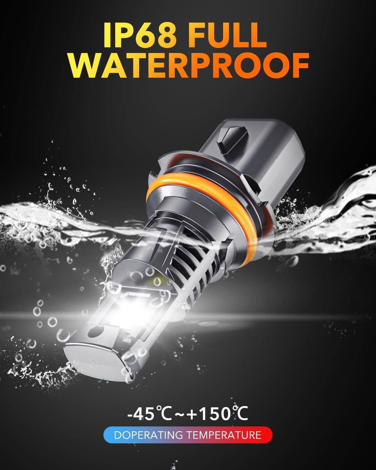 Oxilam Motor Vehicle Lighting OXILAM Newest 9004 LED Fog Light Bulbs, 30000 Lumens, 6500K, Plug & Play
