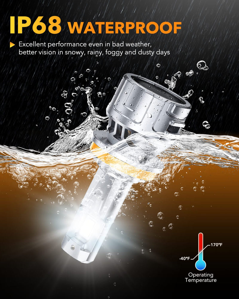 Oxilam Motor Vehicle Lighting OXILAM P2 Series H11/H9/H8 LED Bulbs-36,000 Lumens, 6500K Cool White, Easy Installation, Long Lifespan, Universal Compatibility