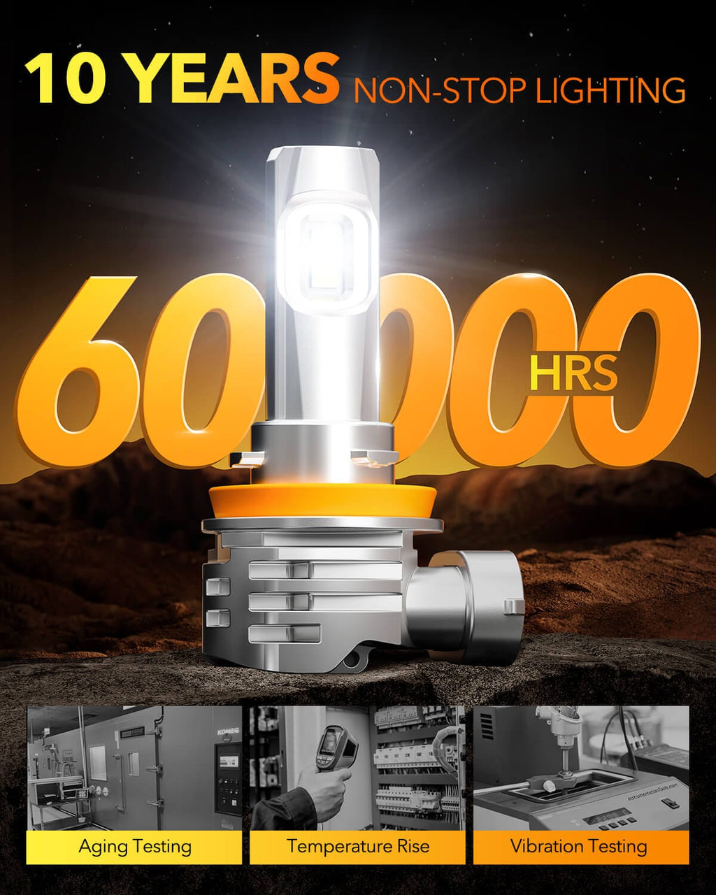 Oxilam Motor Vehicle Lighting OXILAM Q26 H11 9005 Light Bulbs Combo,  Pack of 4, 6500K Cool White Light, 1:1 Size Halogen Bulbs Replacement