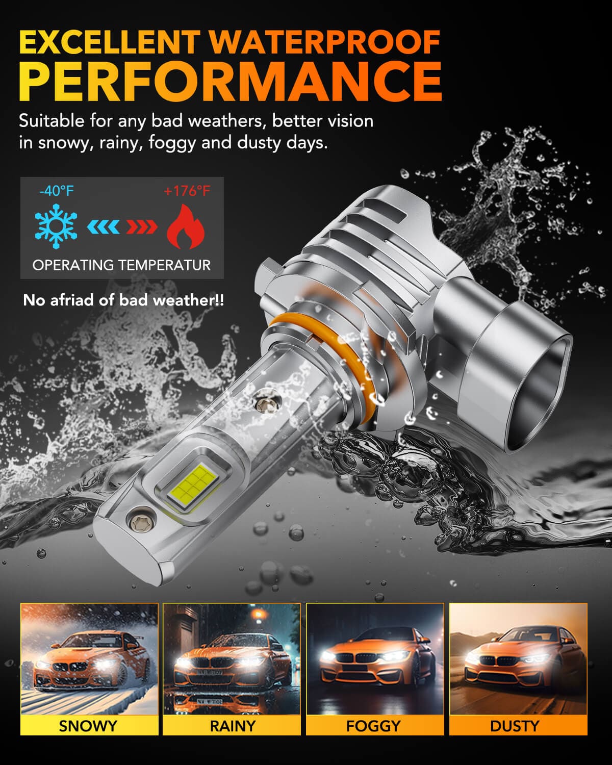 Oxilam Motor Vehicle Lighting OXILAM Q26 H11 9005 Light Bulbs Combo,  Pack of 4, 6500K Cool White Light, 1:1 Size Halogen Bulbs Replacement