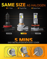 Oxilam Motor Vehicle Lighting OXILAM Q26 H11 9005 Light Bulbs Combo,  Pack of 4, 6500K Cool White Light, 1:1 Size Halogen Bulbs Replacement