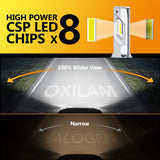 Oxilam Motor Vehicle Lighting OXILAM Q26 Series H7 White LED Headlight Bulbs - 4X Brighter, Easy Install, Durable, Waterproof, 6500K Light