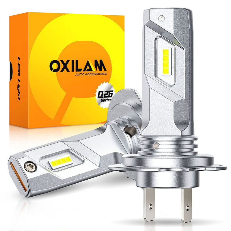 Oxilam Motor Vehicle Lighting OXILAM Q26 Series H7 White LED Headlight Bulbs - 4X Brighter, Easy Install, Durable, Waterproof, 6500K Light