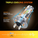 Oxilam Motor Vehicle Lighting OXILAM Q26 Series H7 White LED Headlight Bulbs - 4X Brighter, Easy Install, Durable, Waterproof, 6500K Light