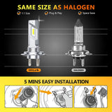 Oxilam Motor Vehicle Lighting OXILAM Q26 Series H7 White LED Headlight Bulbs - 4X Brighter, Easy Install, Durable, Waterproof, 6500K Light