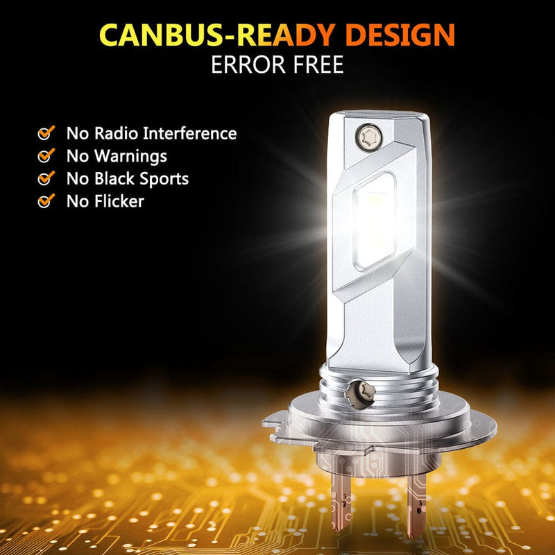 Oxilam Motor Vehicle Lighting OXILAM Q26 Series H7 White LED Headlight Bulbs - 4X Brighter, Easy Install, Durable, Waterproof, 6500K Light