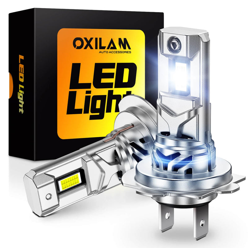 Oxilam Motor Vehicle Lighting OXILAM Q36 Series H7 LED Headlights or Fog Lights - 40,000LM, 900% Brightness, 6500K Cool White, 1:1 Halogen Size, 3-Min Install, IP68 Waterproof