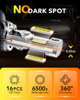 Oxilam Motor Vehicle Lighting OXILAM Q36 Series H7 LED Headlights or Fog Lights - 40,000LM, 900% Brightness, 6500K Cool White, 1:1 Halogen Size, 3-Min Install, IP68 Waterproof