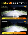 Oxilam Motor Vehicle Lighting OXILAM Q36 Series H7 LED Headlights or Fog Lights - 40,000LM, 900% Brightness, 6500K Cool White, 1:1 Halogen Size, 3-Min Install, IP68 Waterproof