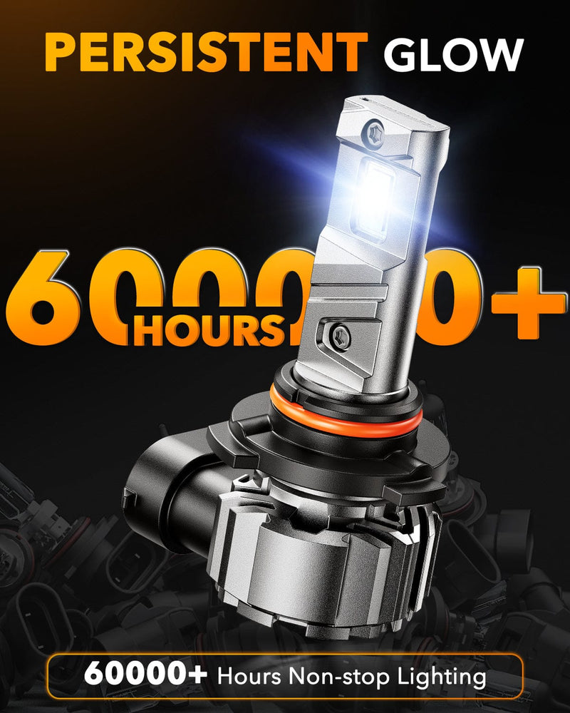 Oxilam Motor Vehicle Lighting OXILAM Q6 Series 9005/HB3 9006/HB4 LED Headlight and Fog Light Bulbs, 34000LM, 6500K White, Fanless, 1:1 Mini Size, Plug and Play, Pack of 4