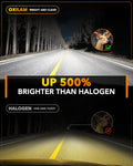 Oxilam Motor Vehicle Lighting OXILAM Q6 Series 9005/HB3 H11/H8/H9 LED Headlight and Fog Light Bulbs, 34000LM, 6500K White, Fanless, 1:1 Mini Size, Plug and Play, Pack of 4