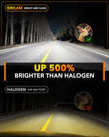 Oxilam Motor Vehicle Lighting OXILAM Q6 Series 9005/HB3 H11/H8/H9 LED Headlight and Fog Light Bulbs, 34000LM, 6500K White, Fanless, 1:1 Mini Size, Plug and Play, Pack of 4