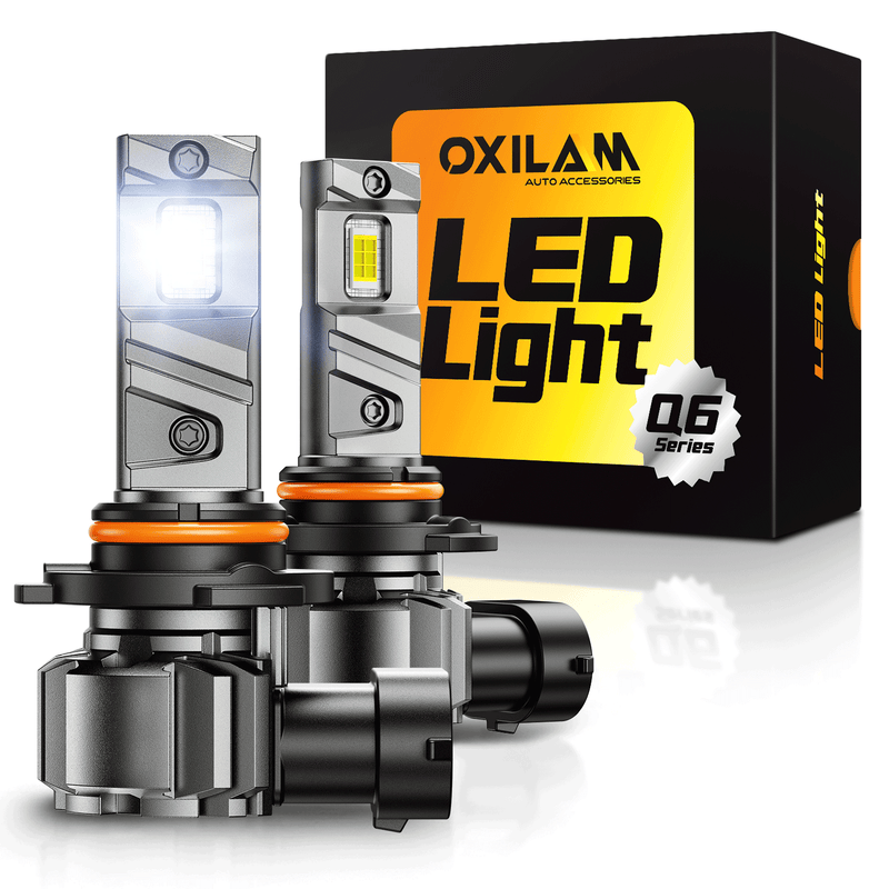 Oxilam Motor Vehicle Lighting OXILAM Q6 Series 9005 HB3 LED Headlight Bulbs, 17000LM 6500K White, Fanless 1:1 Mini Size, Plug and Play, Pack of 2
