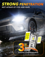 Oxilam Motor Vehicle Lighting OXILAM Q6 Series H11/H8/H9 LED Headlight & Fog Light Bulbs, 17000LM 6500K White, Fanless 1:1 Mini Size, Plug & Play, Pack of 2