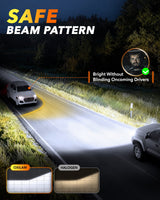 Oxilam Motor Vehicle Lighting OXILAM Q6 Series H11/H8/H9 LED Headlight & Fog Light Bulbs, 17000LM 6500K White, Fanless 1:1 Mini Size, Plug & Play, Pack of 2