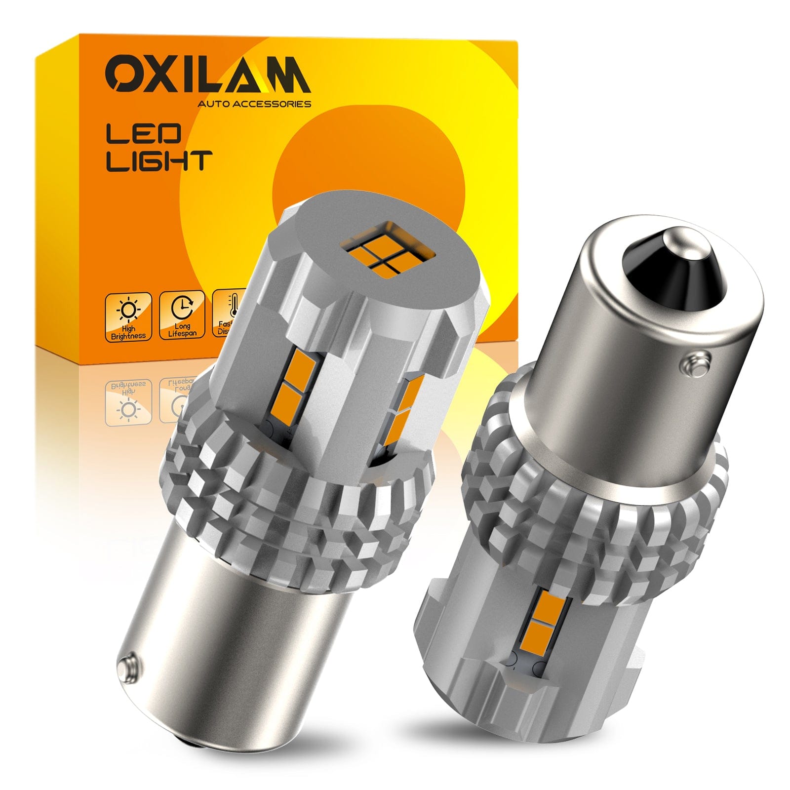 ライト OXILAM Turn Signal Light 1156 LED Bulbs Amber Yellow 2200K