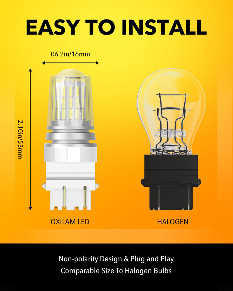 Oxilam Brake OXILAM Upgraded 3156 3157 LED Bulb Reverse Light, 600% Brightness 6500K White, Super Bright 3057 4157 4057 3457 LED Light Bulb with Projector for Backup Reverse Signal Blinker Tail DRL Brake Light