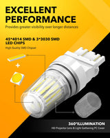 Oxilam Brake OXILAM Upgraded 3156 3157 LED Bulb Reverse Light, 600% Brightness 6500K White, Super Bright 3057 4157 4057 3457 LED Light Bulb with Projector for Backup Reverse Signal Blinker Tail DRL Brake Light