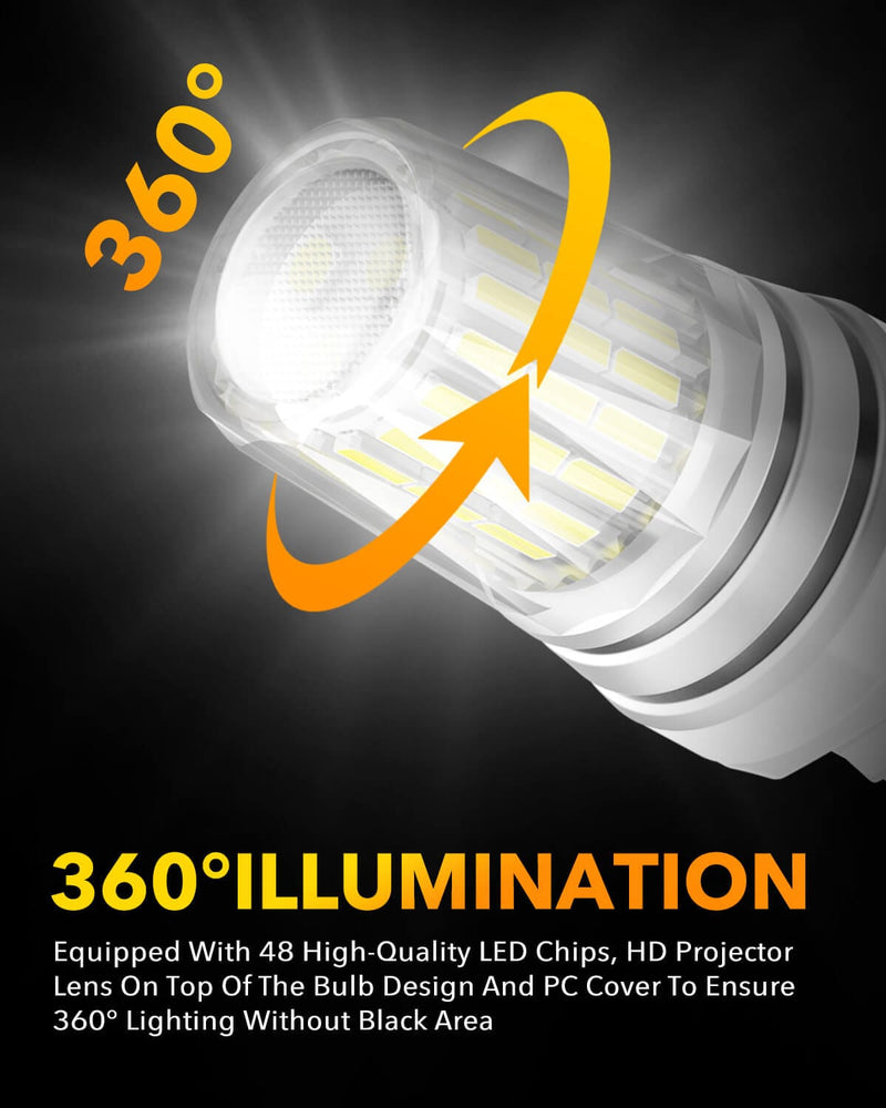 Oxilam Motor Vehicle Lighting OXILAM Upgraded 7443 7440 LED Bulb – 3300LM Reverse Light, 500% Brighter, for Backup, Tail, Stop, DRL, Parking Lights, Pack of 2