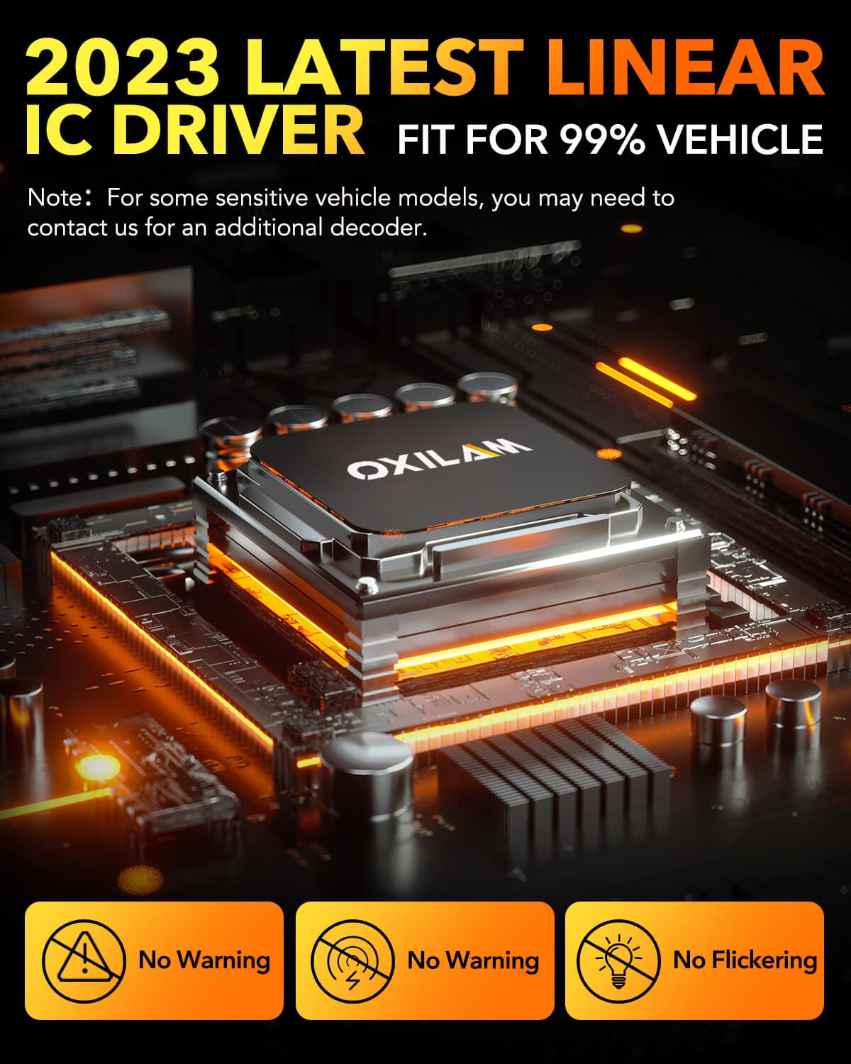 Oxilam Motor Vehicle Lighting OXILAM Upgraded 9004 LED Fog Light Bulbs, 20000 Lumens, Wireless HB1 for Halogen Replacement