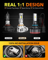 Oxilam OXILAM Upgraded 9005 9006 LED Bulbs Combo, 1:1 Mini Size, 6500K, Canbus Ready, Pack of 4