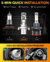 Oxilam Motor Vehicle Lighting OXILAM Upgraded H13 Bulbs, Fog Light 600% Brighter Wireless 9008 Bulb, 6500K Cool White