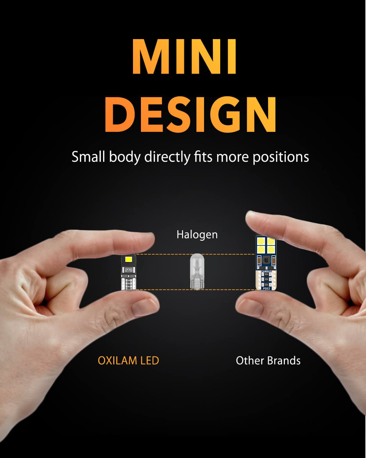 Oxilam OXILAM White T10 194 W5W 168 2825 LED Bulbs Widely Used as Parking Lights Door Lights License Plate Lights (10 PCS)