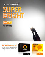 Oxilam OXILAM White T10 194 W5W 168 2825 LED Bulbs Widely Used as Parking Lights Door Lights License Plate Lights (10 PCS)