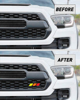 Oxilam Motor Vehicle Parts Tri-color Grille Badge Emblem Decoration Accessories Car Truck Label Fit for Tacoma 4Runner Tundra Sequoia Rav4 Highlander (White, Light Gray, Dark Gray)