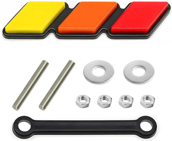 Tri-color Grille Badge Emblem Decoration Accessories Car Truck Label Fit for Tacoma 4Runner Tundra Sequoia Rav4 Highlander