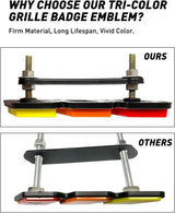 Oxilam Motor Vehicle Parts Tri-color Grille Badge Emblem Decoration Accessories Car Truck Label Fit for Tacoma 4Runner Tundra Sequoia Rav4 Highlander (White, Light Gray, Dark Gray)