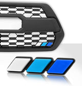 Oxilam Motor Vehicle Parts Tri-color Grille Badge Emblem Decoration Accessories Car Truck Label Fit for Tacoma 4Runner Tundra Sequoia Rav4 Highlander (White, Light Gray, Dark Gray)
