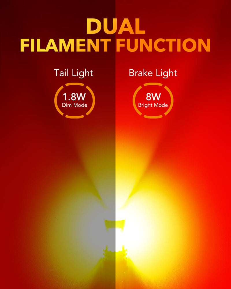 Oxilam Motor Vehicle Lighting 2022 Upgraded 7440 7443 LED Bulbs Red Brake Lights, 4000LM 600% Brighter, CANBUS Error Free, OXILAM 7441 7444 T20 W21W LED Lamps Replacement with Projector for Tail Turn Signal Stop Lights (Pack of 2)