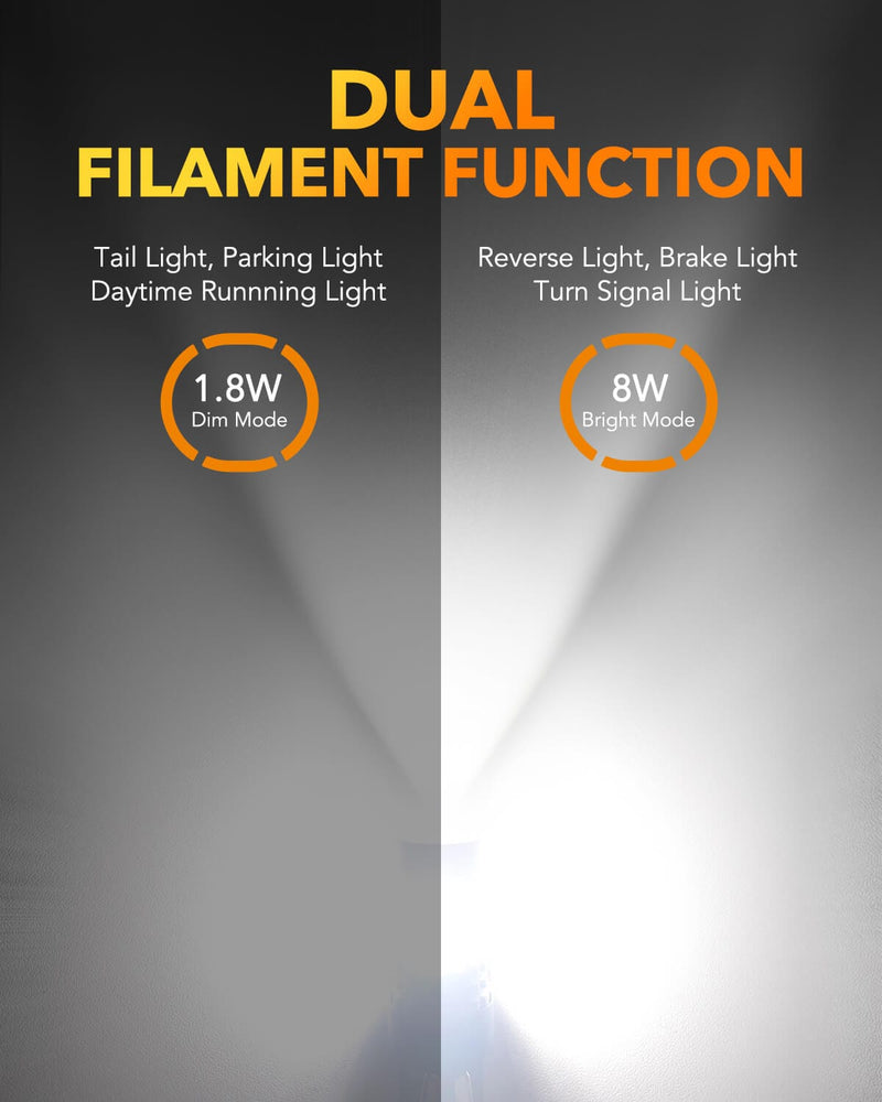 Oxilam 2022 Upgraded 7440 7443 LED Bulbs White for Reverse Lights, 4000LM 600% Brighter, OXILAM 7441 7444 T20 W21W LED Lamps Replacement for Backup Tail Brake Turn Signal Parking Lights and DRL (Pack of 2)