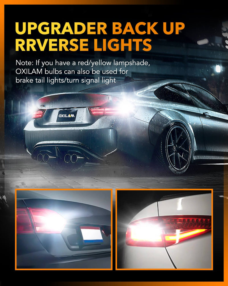 Oxilam 2022 Upgraded 7440 7443 LED Bulbs White for Reverse Lights, 4000LM 600% Brighter, OXILAM 7441 7444 T20 W21W LED Lamps Replacement for Backup Tail Brake Turn Signal Parking Lights and DRL (Pack of 2)