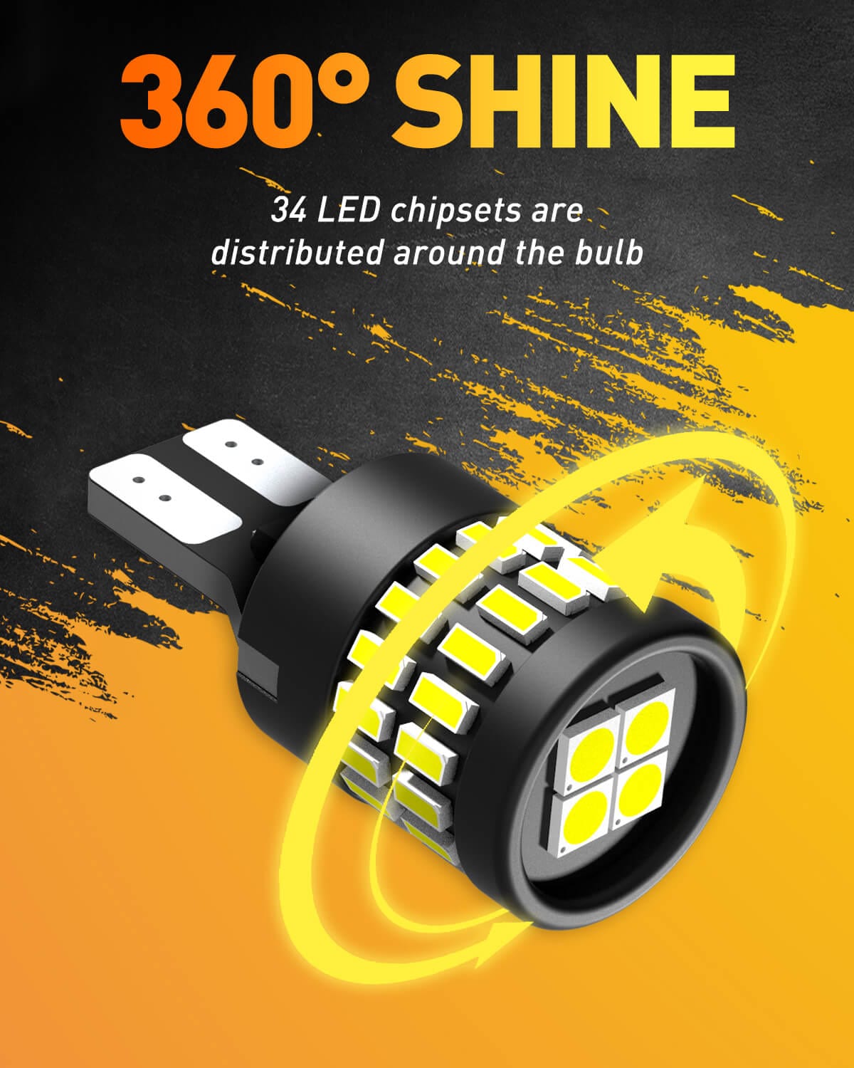 Upgraded 912 921 LED Bulb Reverse Lights, AUXITO Backup Light Bulbs for Car,  300% Higher Brightness 6000K White, Mini Size Non-polarity Canbus Error  Free T15 906 W16W Bulb, Pack of 2 
