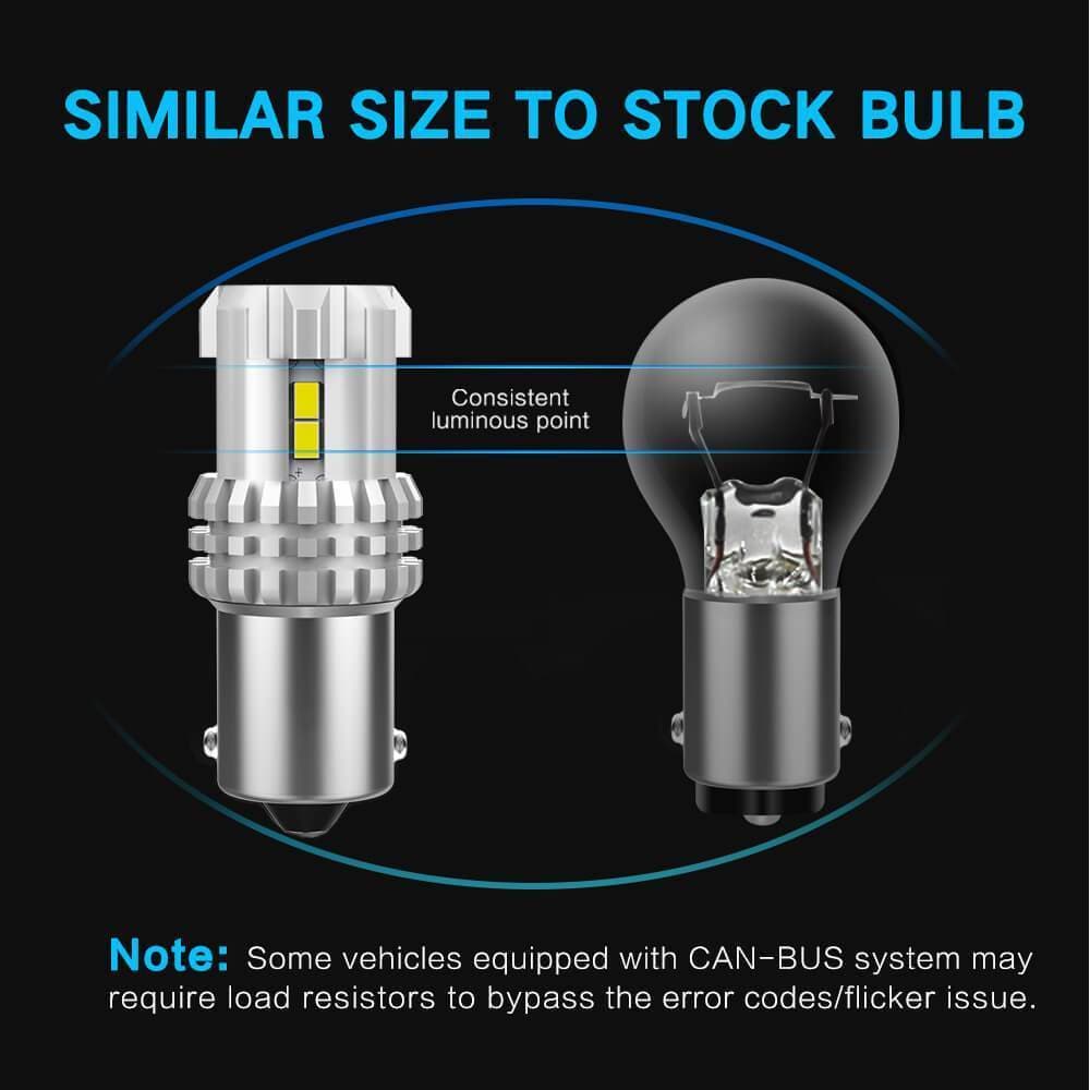 Oxilam OXILAM 1156 LED Bulbs White Reverse Light 2800 Lumens Extremely Bright BA15S 7506 1003 1141 P21W LED Bulb Used for Backup light, Tail light, Brake light