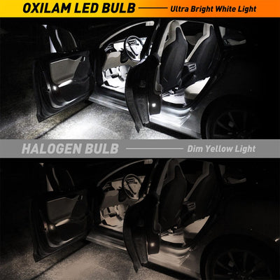 Oxilam Motor Vehicle Lighting OXILAM 194 LED Bulbs 6000K White 168 2825 W5W T10 Interior Car Light Bulbs Replacement for Dome Map Door Courtesy Step License Plate Tag Lights, 10PCS