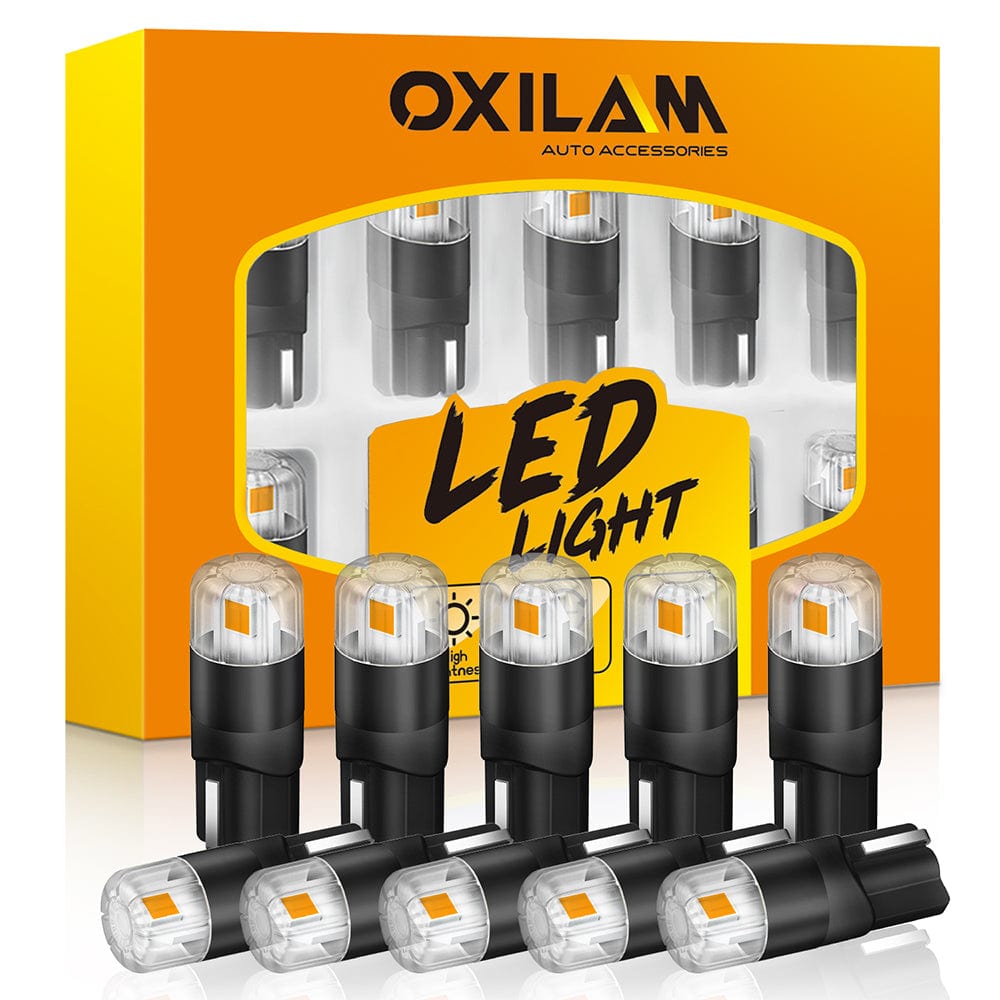 OXILAM 194 LED Bulbs 6000K White 168 2825 W5W T10 Interior Car